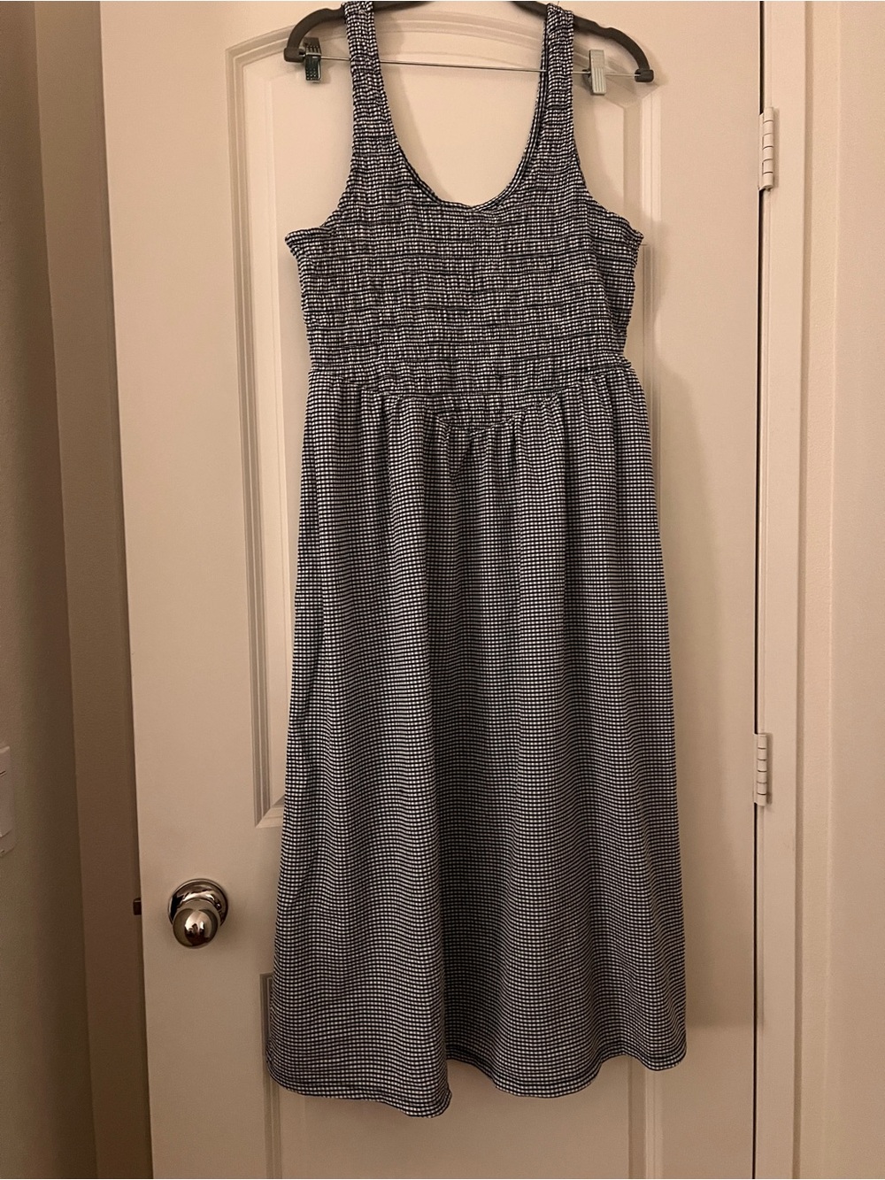 Old Navy Black and White Gingham Midi Dress